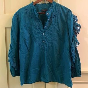 J. Crew XL blouse emerald green